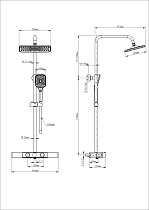 Душевая стойка Wonzon&Woghand Shelf WW-B3552-BG термостат, брашированное золото