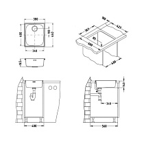 Кухонная мойка Alveus Basic 10 1082195 38 см нержавеющая сталь