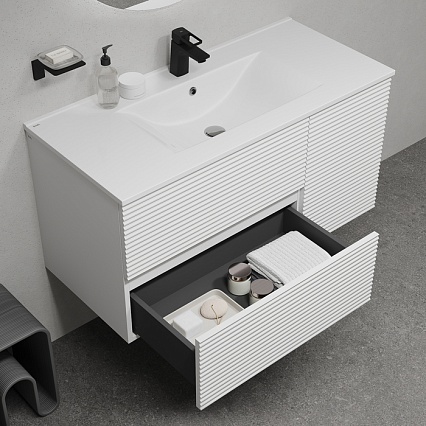 Тумба с раковиной Iddis Bild 100 см белый BIL10W0i95K