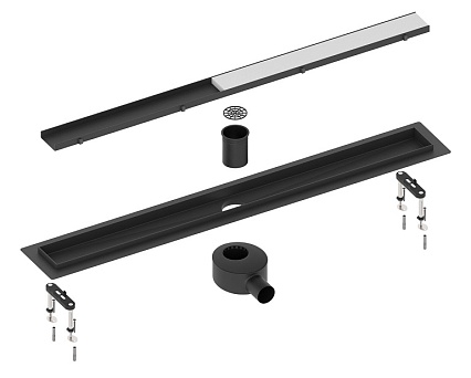 Трап для душа Timo Drain System 700 DS230207/03 70 см, вставка Plate, черный
