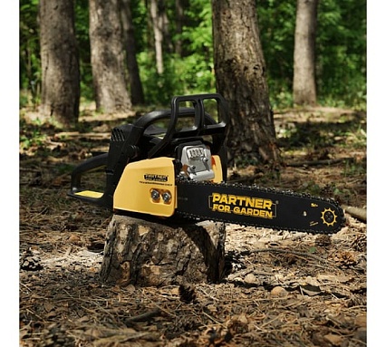 Бензопила Partner For Garden GS-180 / GS-180 P (бензиновая 1.5 л.с, мощность 2 кВт, объем двигателя 49,3 см3 , длина шины 16" - 40 см) ШК 5581