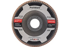 Круг лепестковый торцевой EXPERT 115x22.23 мм, P120, цирконий Patriot 819010024