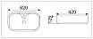 Раковина CeramaLux N9446 62 см