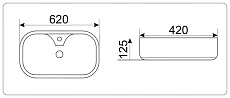 Раковина CeramaLux N9446 62 см