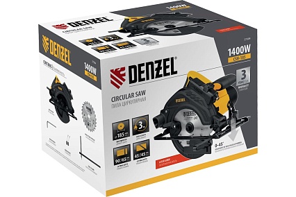 Циркулярная пила Denzel csh-185, 1400 вт, 185 мм 27304