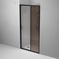 Душевая дверь Am.Pm Gem 100x195 прозрачное/бронзовое стекло, черный