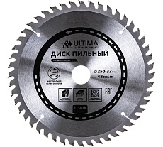 Диск пильный по дереву (250х32 мм, 48 зубьев) Ultima 115028