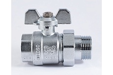 Шаровой кран PROFACTOR PF STANDARD с полусгоном хром, в/н ручка бабочка, 1 дюйм PF UBV 326CW