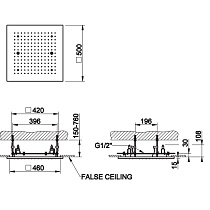 Внутренняя часть потолочного душа Gessi Minimali 32856 50x50