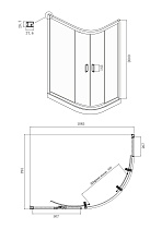 Душевой уголок Ambassador Kingston 110x80 14011210 прозрачный, черный