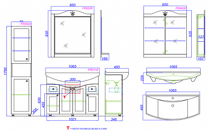 Мебель для ванной Aqwella Франческа 105 см