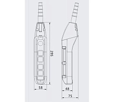 Пульт управления OCALIFT 4 кнопки, М5, 1 скорость, стоп, IP55 TNHA1-62F