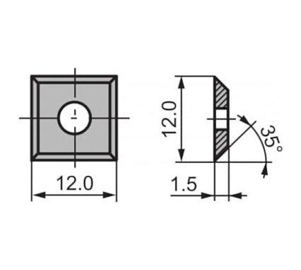 Нож твердосплавный CTK FC 12х12х1.5 мм, 10 шт Deltatools 06-0019