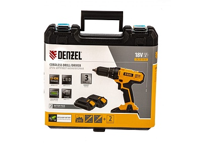 Аккумуляторная дрель-шуруповерт Denzel CDL-IB-18-02 26113, Li-Ion