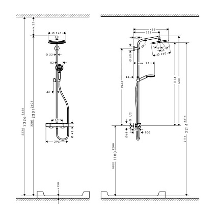 Душевая стойка Hansgrohe Crometta HG S 240 1jet 27267000