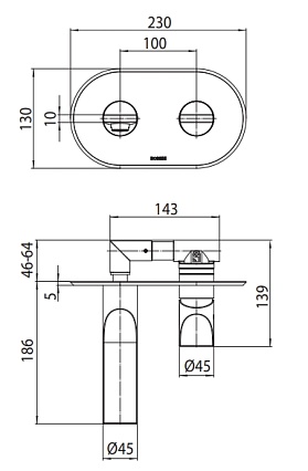 Смеситель для раковины Bossini Apice Z00549.073 черный матовый