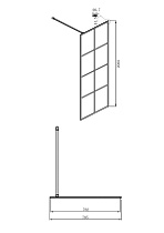 Душевая перегородка Ambassador Walk-In 80x200 15031242 профиль черный