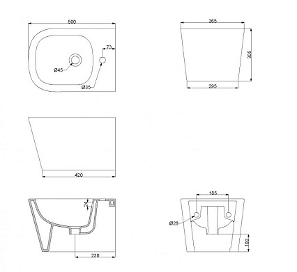 Подвесное биде BelBagno Albano BB120BH