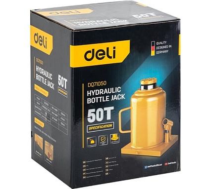 Домкрат бутылочный гидравлический 50т DQ71050 (высота подъема 280-470мм) Deli 130449