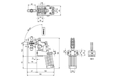 Вертикальный пневматический прижим KUKAMET усилие 255 кг 652-3
