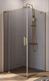 Душевой уголок Cezares Slider SLIDER-AH-1-100-70/80-GRIGIO-BORO 100x70/80 серое, брашированное золото