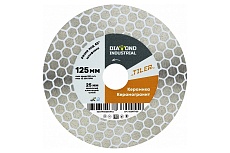 Алмазный диск по керамограниту, мрамору и плитке TILER 125x25x22.23 мм для запилов под 45 градусов Diamond Industrial DIDDT125