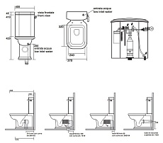 Унитаз-компакт Kerasan Waldorf 411701/417901 с ручкой, золото