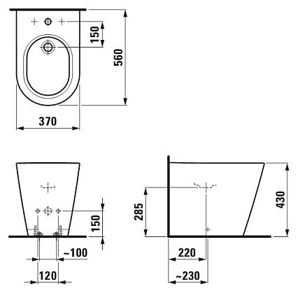 Напольное биде Laufen Kartell 8.3233.1.000.302.1