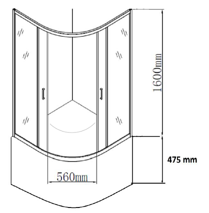 Поддон для душа Aquanet Optimal 90x90 четверть круга