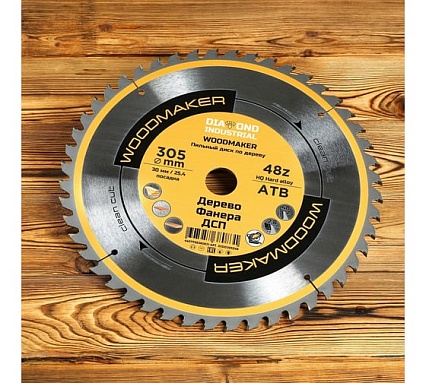 Диск пильный по дереву Woodmaker 305x30/25.4 мм, Z=48 атв Diamond Industrial DIDD305Z48