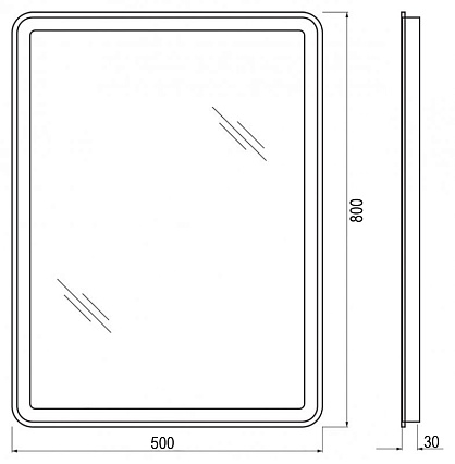 Зеркало Cerutti SPA Эмилия 50x80 см CT8940, с подсветкой