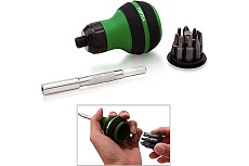 Реверсивная отвертка бочка + биты + удлинитель 9 в 1 Toptul GAAR1101