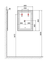 Зеркало Laparet Intero 60x80 Int.03.60/BuL парящее