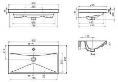 Раковина BelBagno BB-0322-80-LVB 80 см