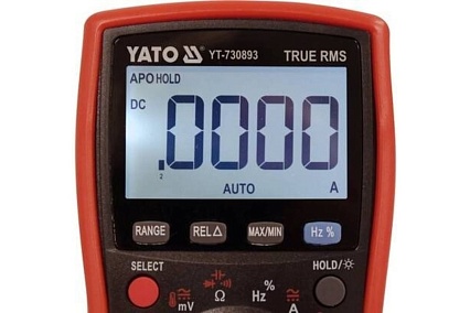 Универсальный цифровой измеритель Yato TRUE RMS LCD 19999 YT-730893