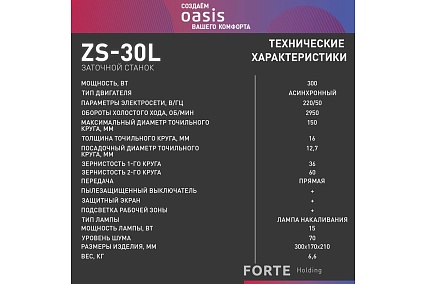 Заточный станок Oasis ZS-30L 4640039483885
