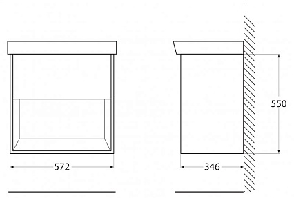 Мебель для ванной BelBagno Neon 60 см, 1 ящик, Pino Bianco