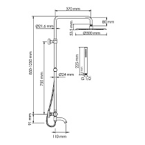 Душевая стойка WasserKRAFT A188.116.137.010.CH Thermo с термостатом, хром