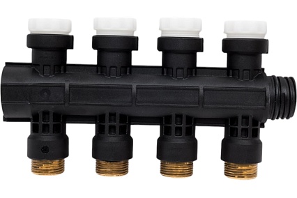 Коллектор с расходомерами UPONOR Vario Plus пластиковый, выходы 4х3/4, евроконус 1030584