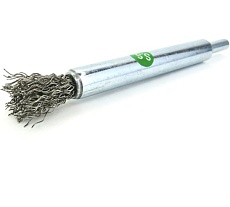 Щетка концевая EuroBrush Д10х118мм, c хв-м д6х20мм, ворс гофр нерж сталь 0.3 мм, на дрель 13-088 EB-E10SS3