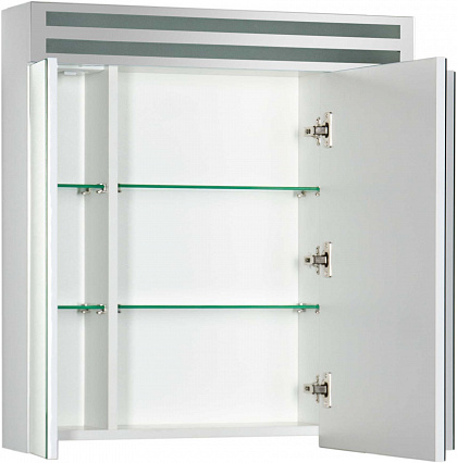 Зеркальный шкаф De Aqua Эколь 80 см, с подсветкой, белый