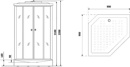 Душевая кабина Niagara Ultra NG-2106-01 90x90 стекло прозрачное