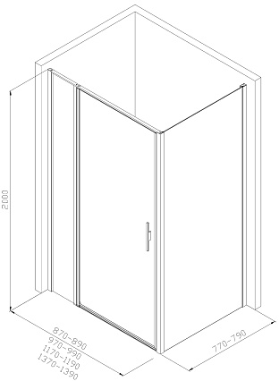 Душевой уголок Allen Brau Priority 140x80 3.31035.BA + 3.31041.BA, прозрачный, серебро браш