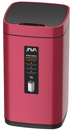 Сенсорное ведро JAVA S-883-12R 12 л, малиновый