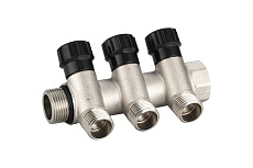 Коллектор с регулируемыми вентилями IVANCI выходы с наружной резьбой, 2 выхода 3/4"x1/2" IVC.106560.N.01