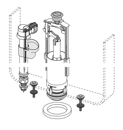 Выпускной комплект AlcaPlast SA2000S 1/2" со стоп кнопкой