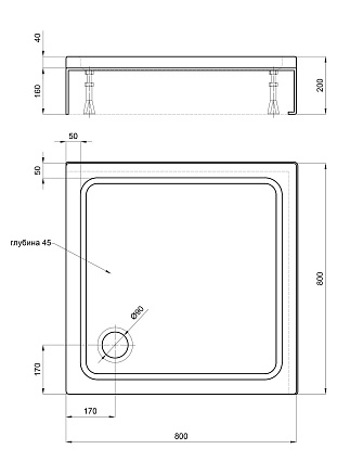 Поддон для душа Aquatek DPA-0000001 80x80x20 белый