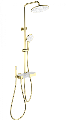 Душевая стойка Wonzon&Woghand Muse Forte WW-B3580-BG термостат, брашированное золото