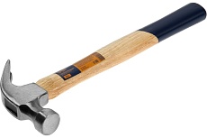 Молоток-гвоздодер Тундра деревянная рукоятка, 250 г 882001
