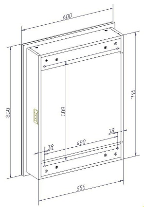 Зеркальный шкаф Art&Max Techno 60x80 AM-Tec-600-800-1D-L-DS-F с подсветкой, L
